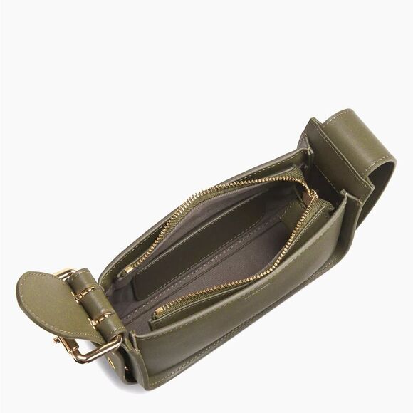 MAX+min The Brooklyn Leather Shoulder Bag Olive - Picture 5 of 17